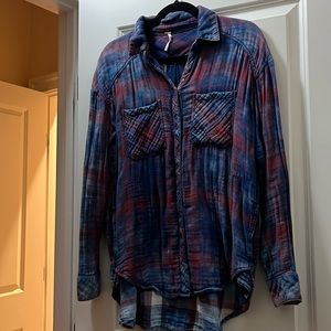 Free people oversized flannel shirt